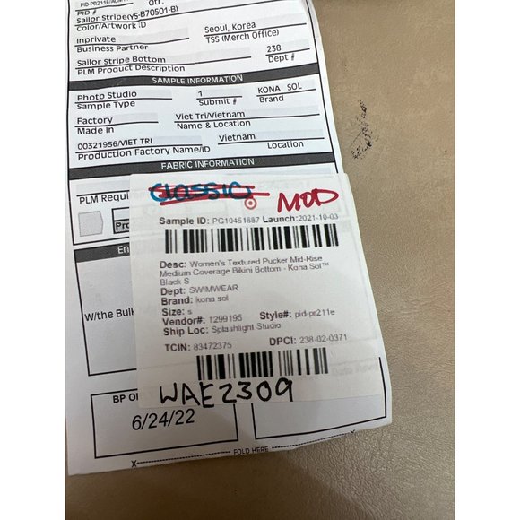 Women's Pucker Textured Mid-Rise Bikini Bottom - Kona Sol Black Small - Picture 7 of 7